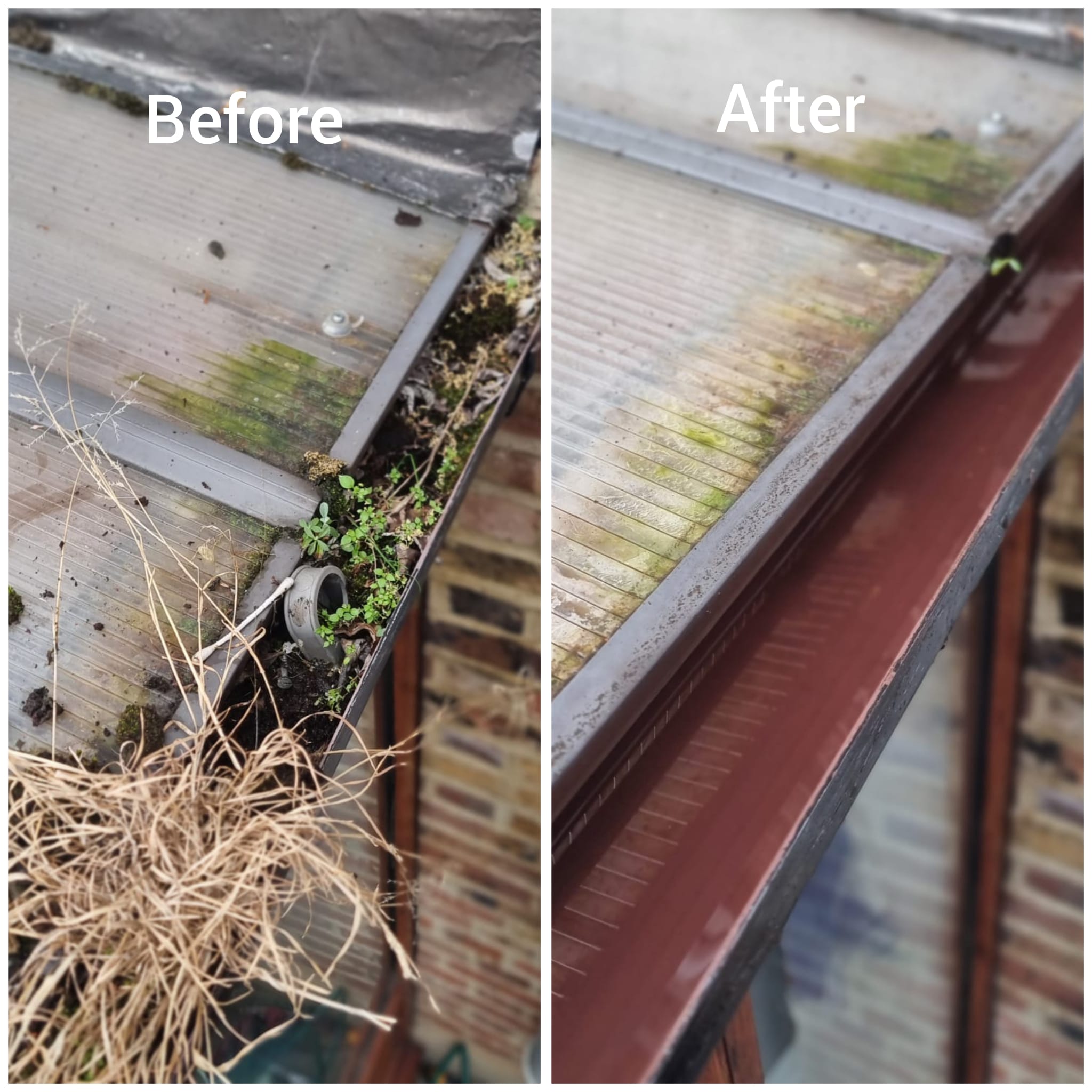 Conservatory gutter cleaning and debris clearance in South London